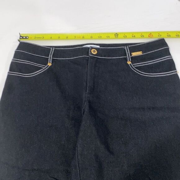 St. John Sport Black Denim Capri Pants With White Stitching 4 Pocket Size 12 - Picture 8 of 12